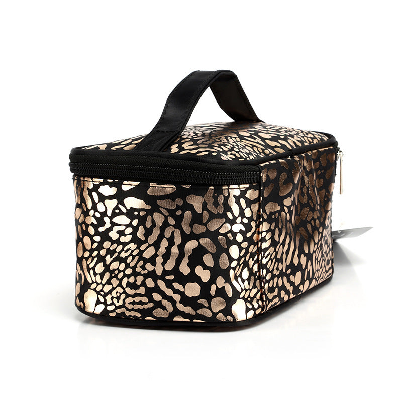 Bolsa de cosméticos impermeable con estampado de leopardo