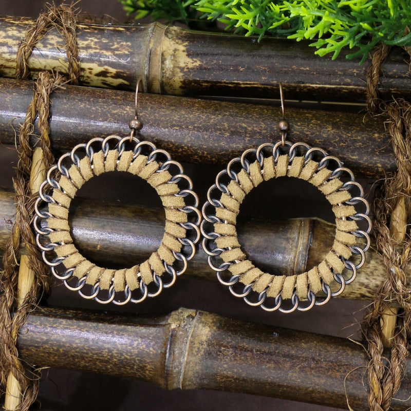 Boucles d'oreilles à pompons vintage de style ethnique bohème