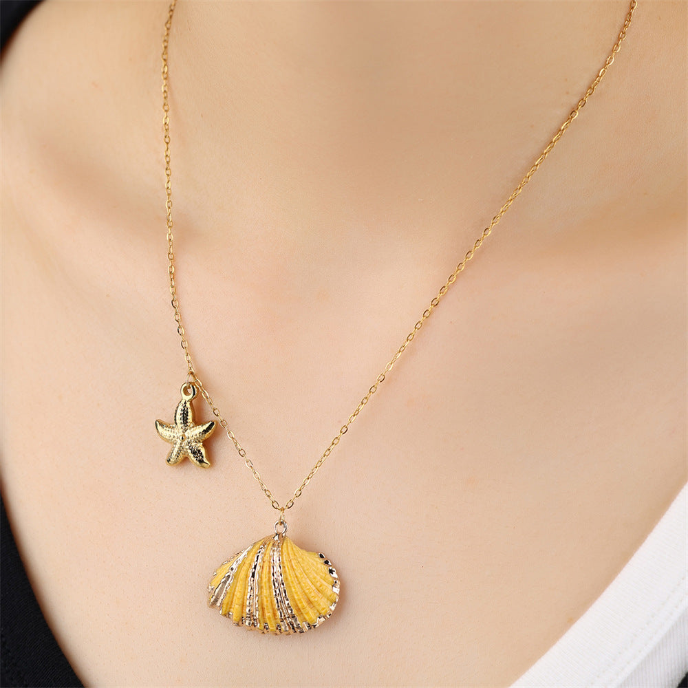 Summer Beach Vacation Shell Pendant Sea Necklace