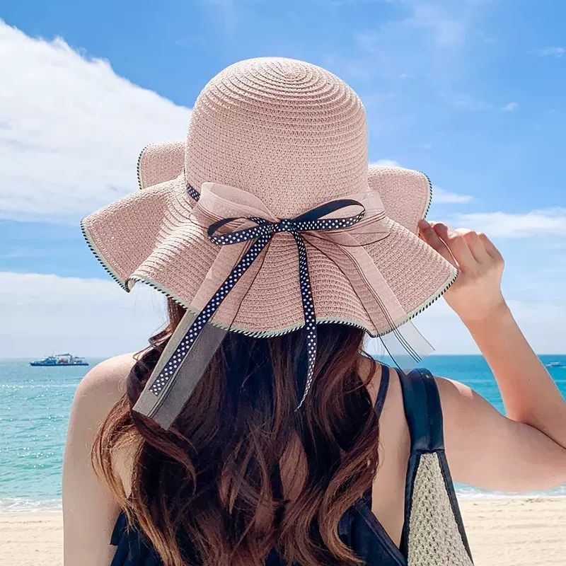 Beach Holiday Straw Sun Hat Dome Style Fabric