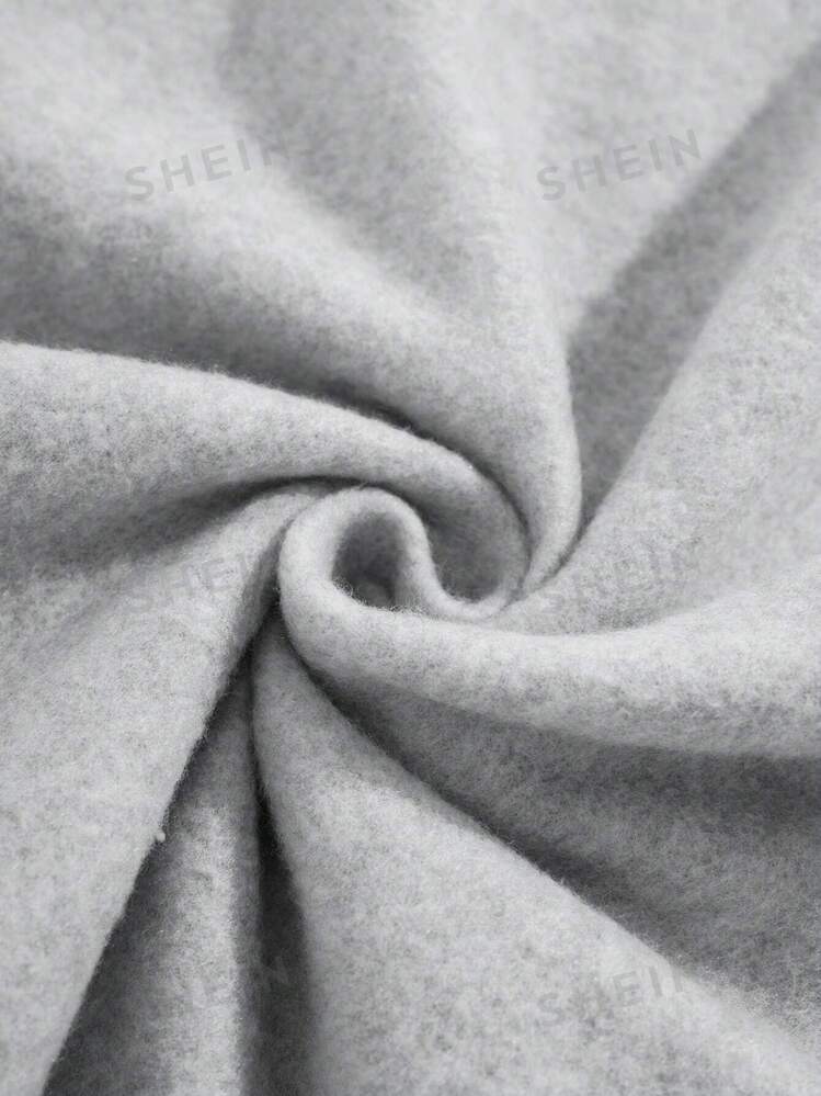 Sweat à capuche ample et décontracté pour femme avec imprimé lettres