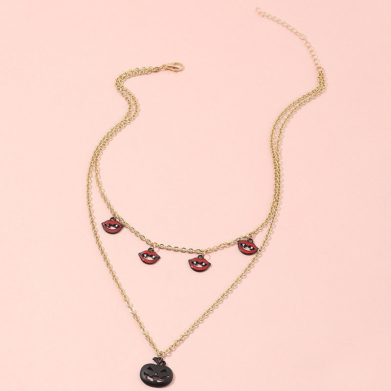 Halloween Women Fashion Vampire Mouth Necklace