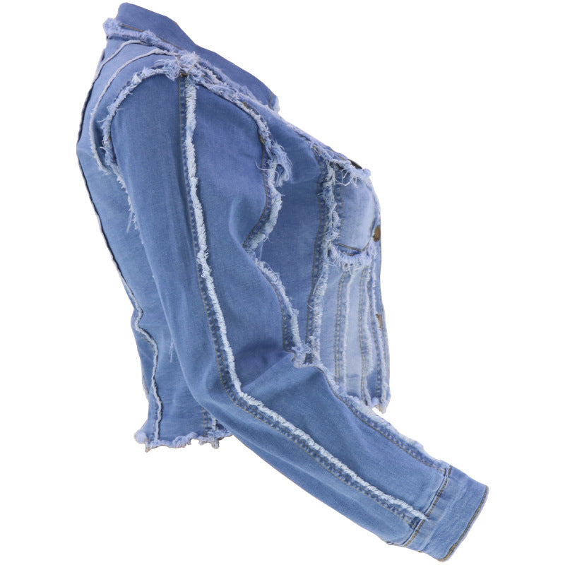 Veste en jean à manches longues pour femme