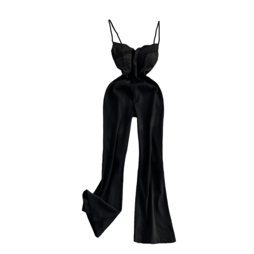 Sexy Women V Neck High Waist Spaghetti Strap Jumpsuits