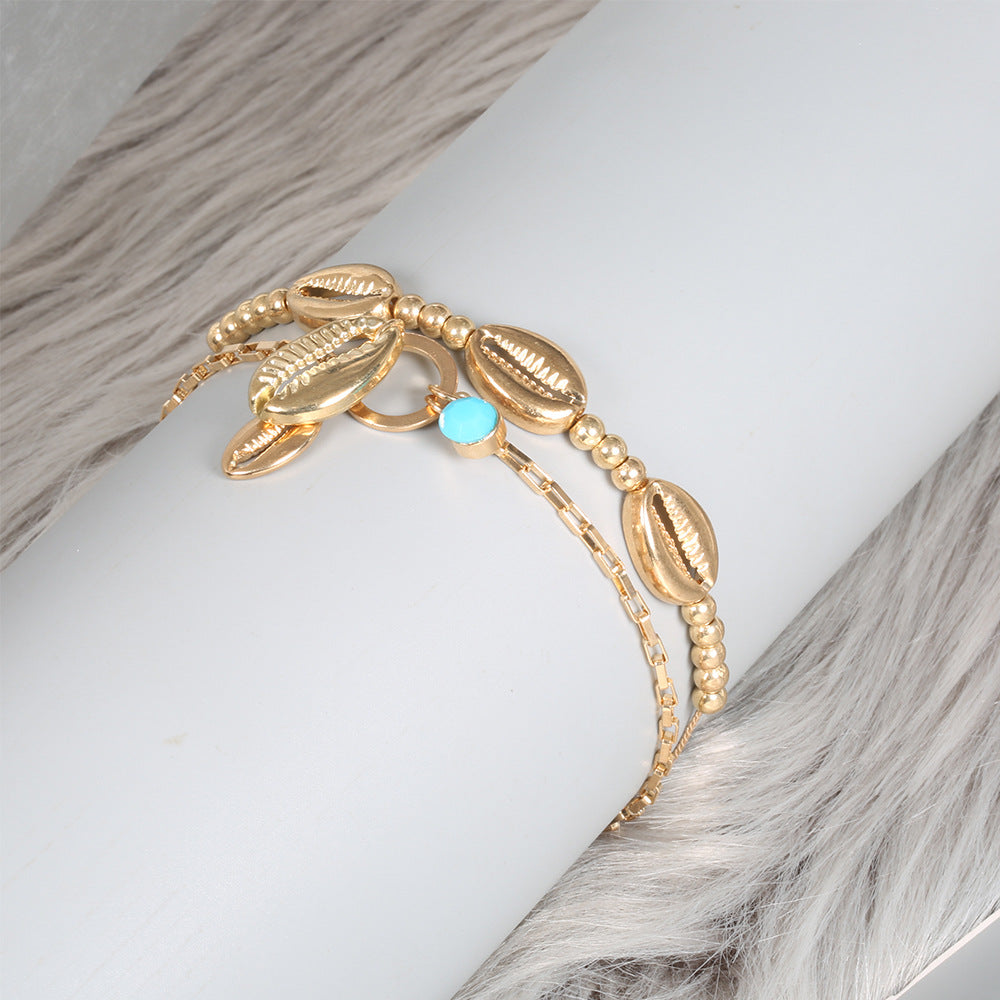 Bohemian Handmade Beaded Metal Shell Jewelry