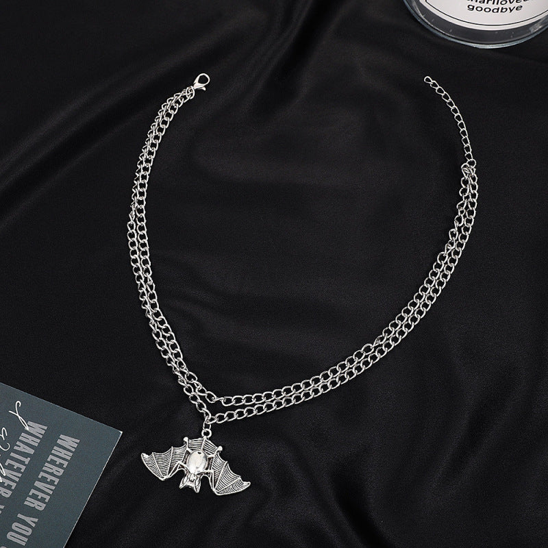 Collar unisex de murciélago de Halloween exagerado