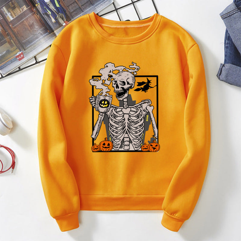 Sudadera con estampado de calavera de Halloween para mujer