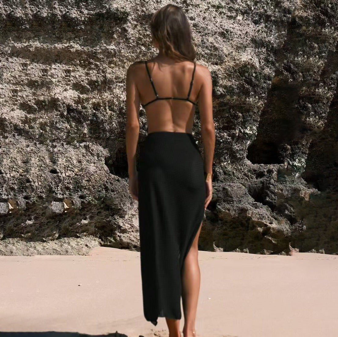 Maillot de bain une pièce sexy plissé à fleurs fendues