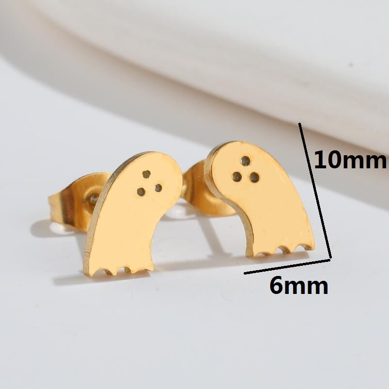 Funny Smooth Cute Ghost Earrings Halloween Jewelry