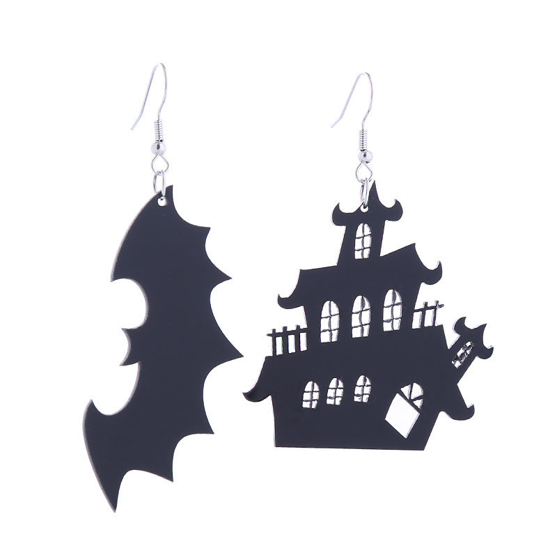 Halloween Women Horror Funny Dark Spider Bat Ghost Witch Acrylic Earrings
