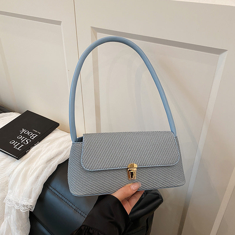 Sac à bandoulière décontracté couleur unie pour femme - Sac sous les bras en PU