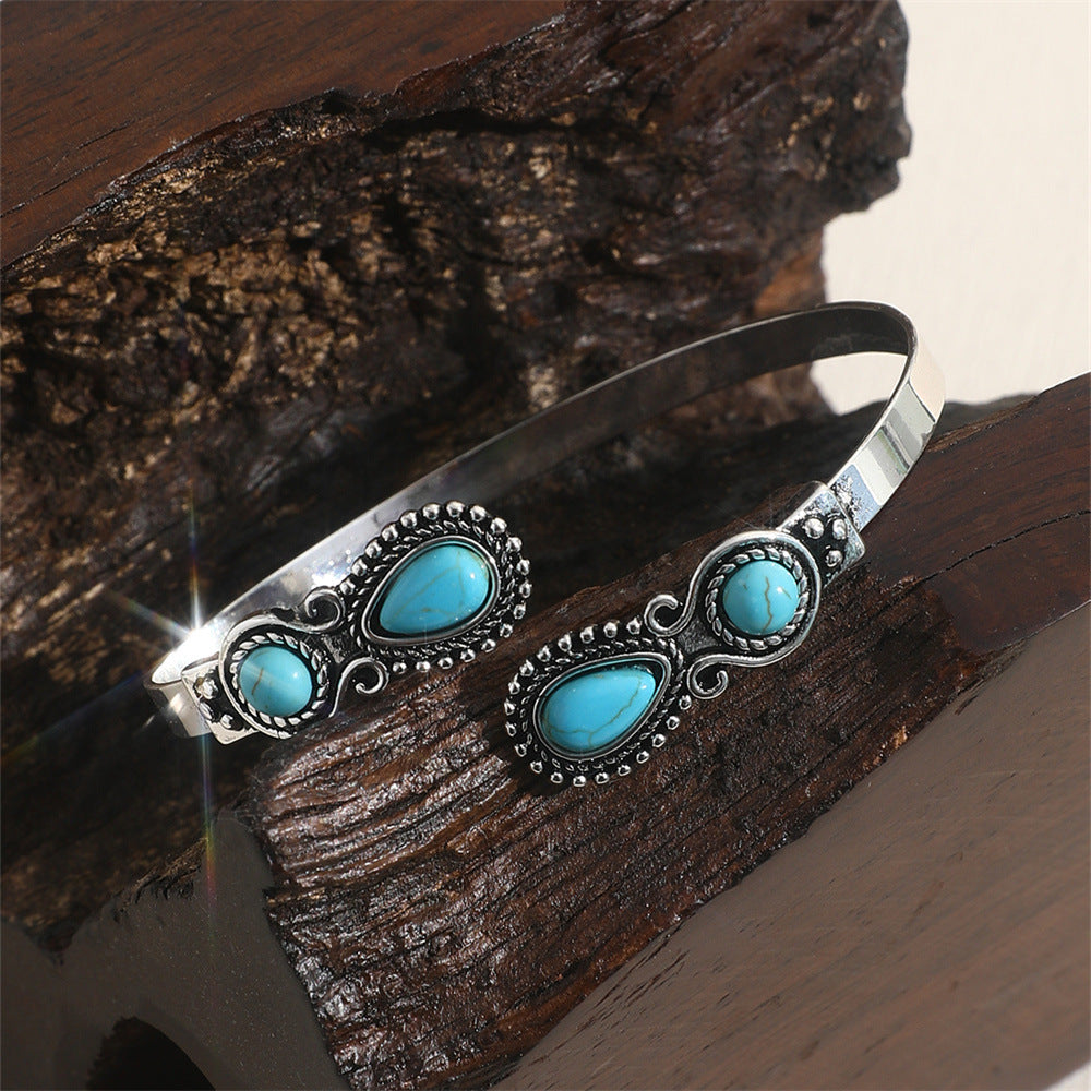 Pulsera étnica bohemia vintage de turquesa