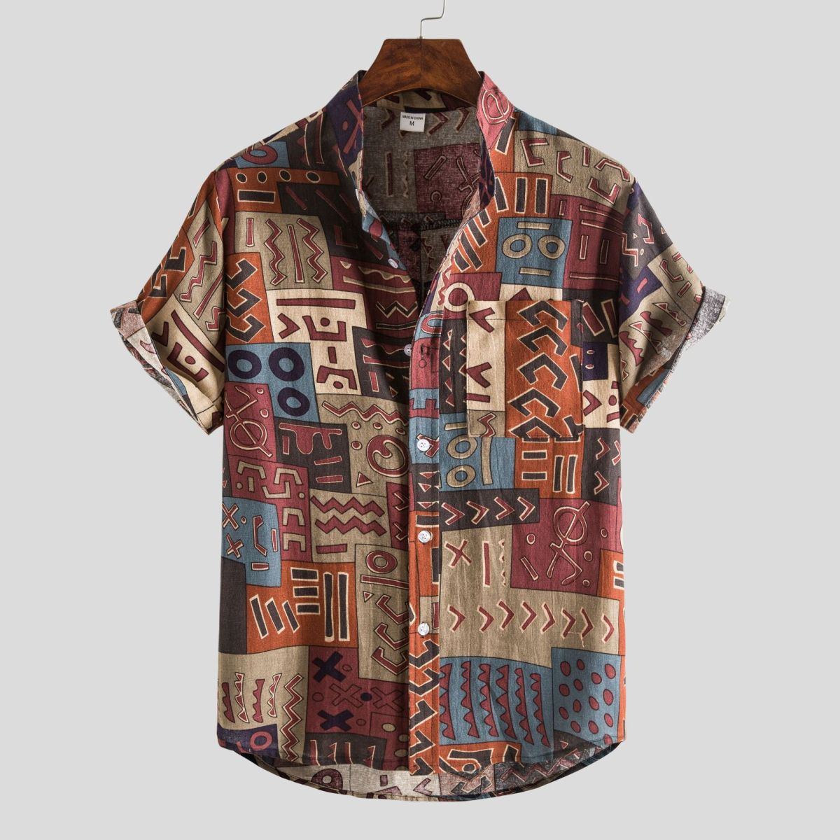 Camisa de verano para hombre con estampado de rayas y flores diminutas en 3D
