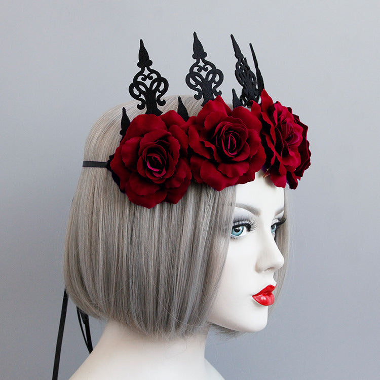 Accessoires pour cheveux gothiques vintage roses pour Halloween