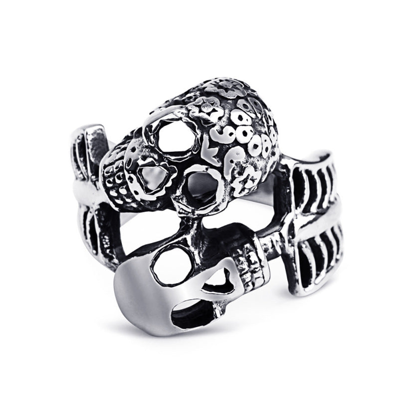 Halloween Women Gothic Vintage Antique Skull Ring