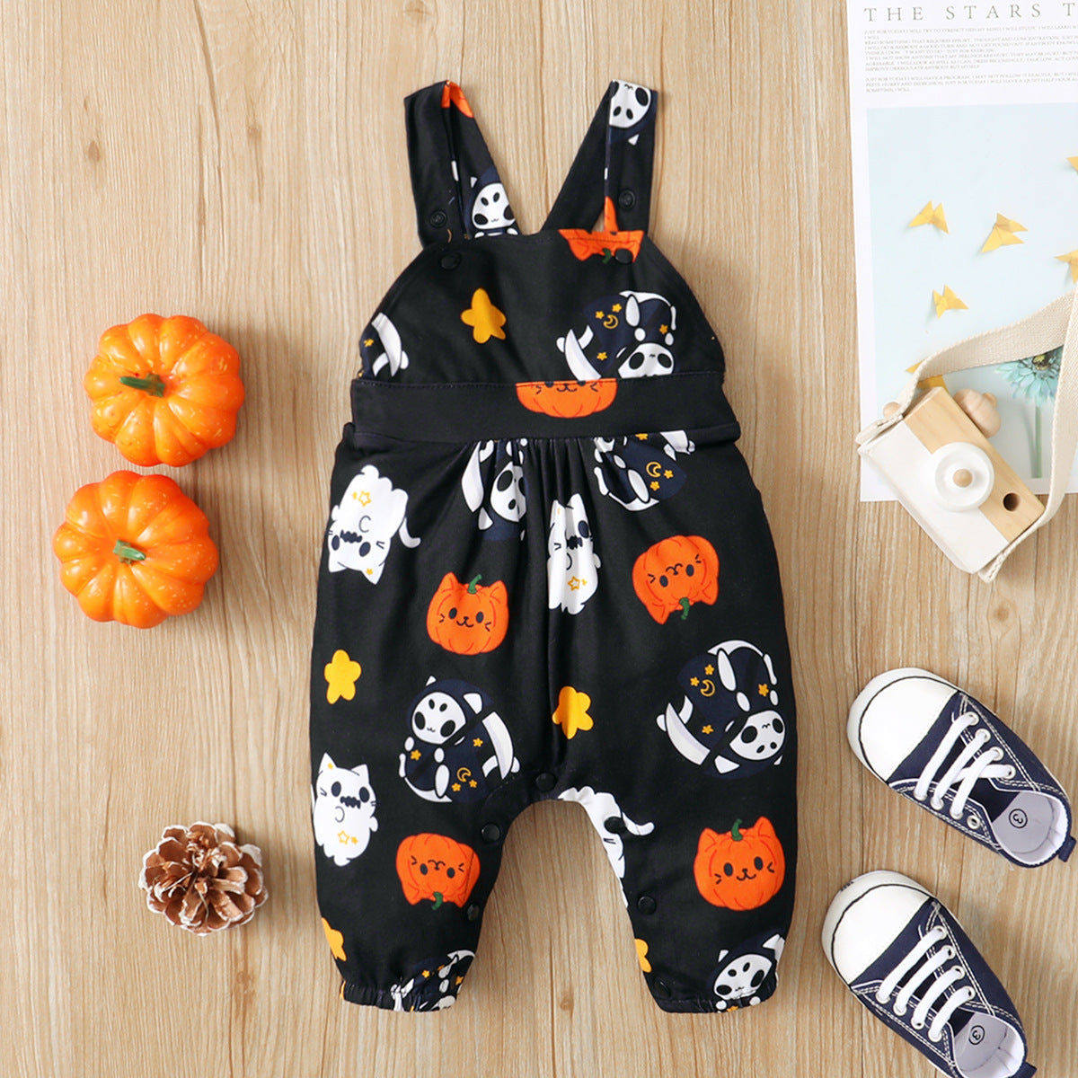 Kids Baby Boys Girls Casual Cartoon Sleeveless Romper