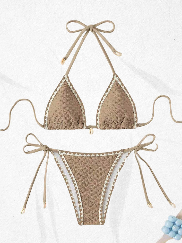 Maillot de bain bikini dos nu imprimé sexy pour femme