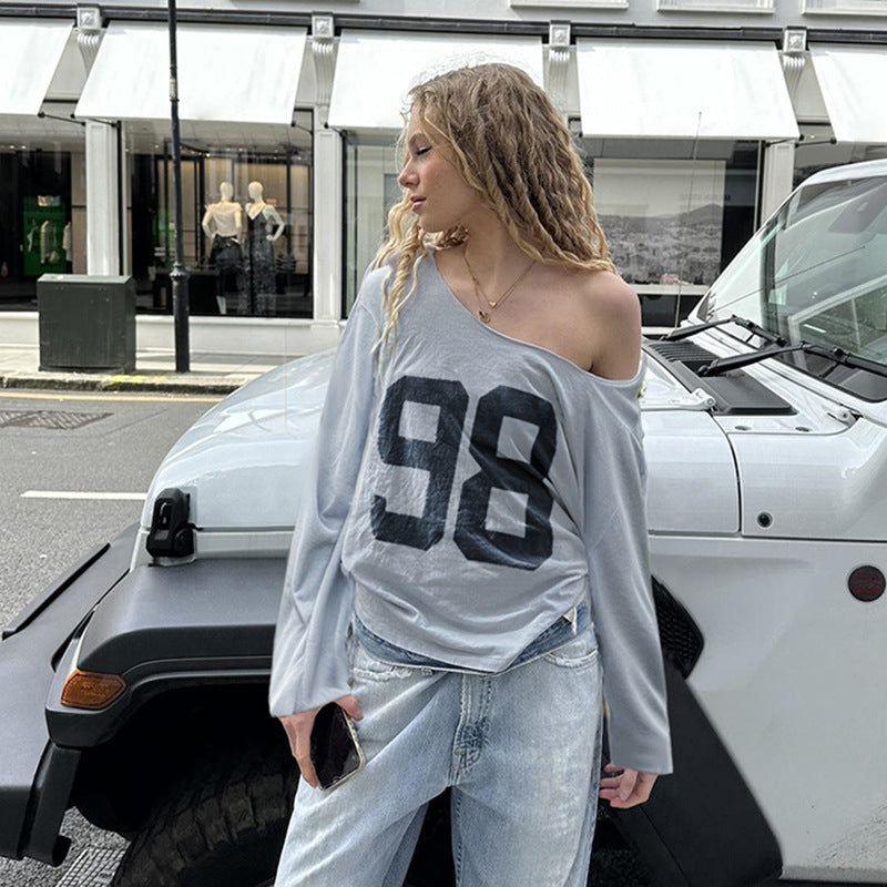 T-shirt ample à imprimé numérique pour femme, en polyester