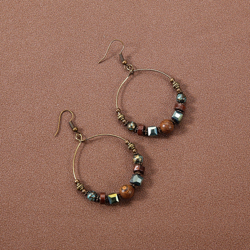 Boucles d'oreilles vintage de style ethnique bohème