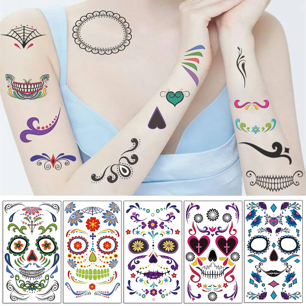 Cartoon Halloween Funny Fun Makeup Face Tattoo Pack