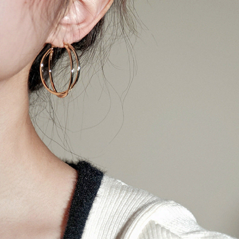 Women Fashion Simple Exaggerated Large Circle Earrings