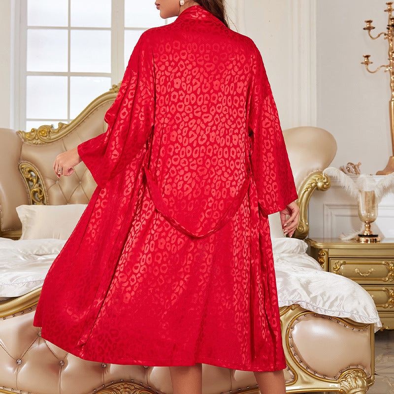 Ensemble pyjama deux pièces en soie imprimée sexy pour femme