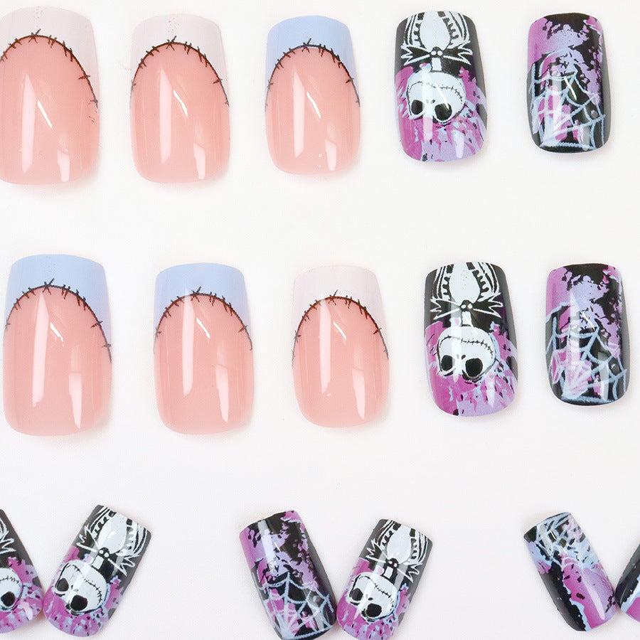 Autocollants pour nail art fantômes d'Halloween avec motif Web