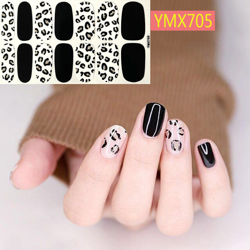 Autocollants pour ongles motif vache léopard automne et hiver