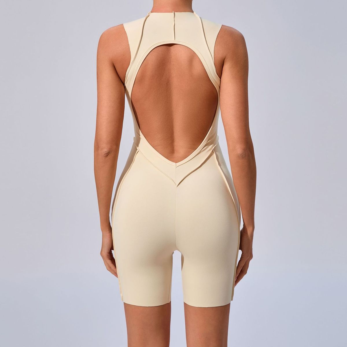 Combinaison de yoga décontractée sans manches pour femme, couleur unie