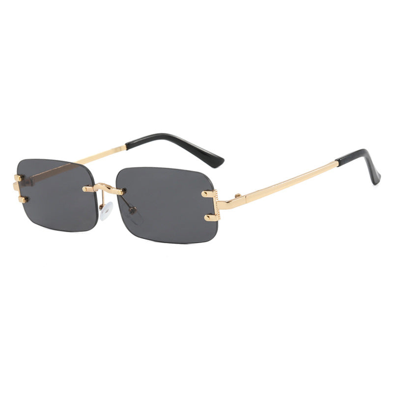 Gafas de sol cuadradas sin montura informales de moda para mujer