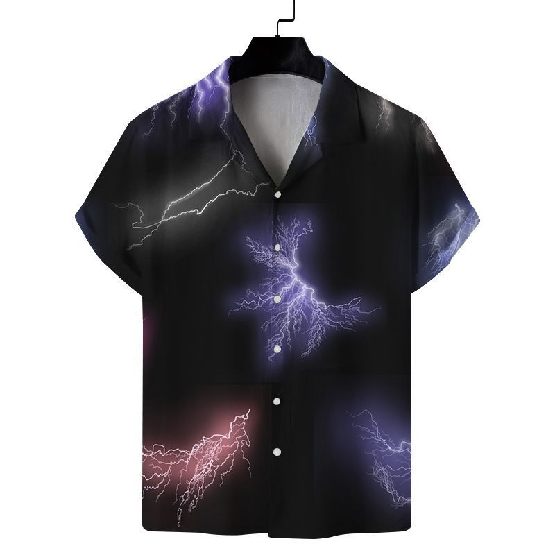 Men Fashion Casual Vacation 3D Palm Tree Print Shirt
