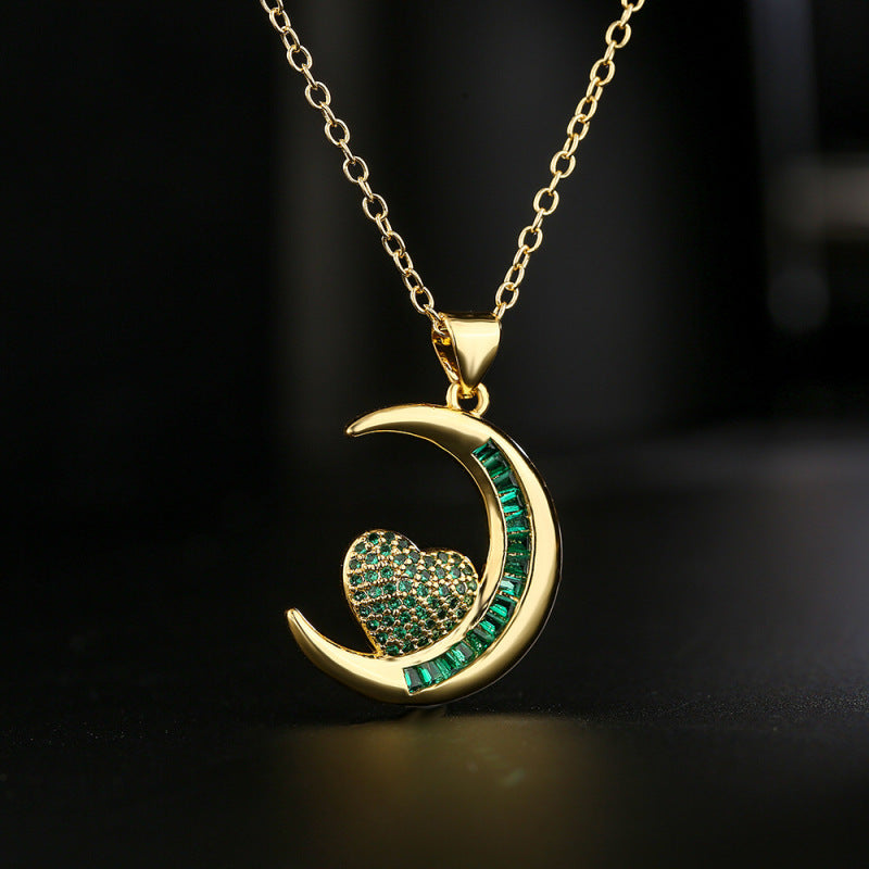 Collar con colgante de ojo malvado de circonita exquisita para mujer