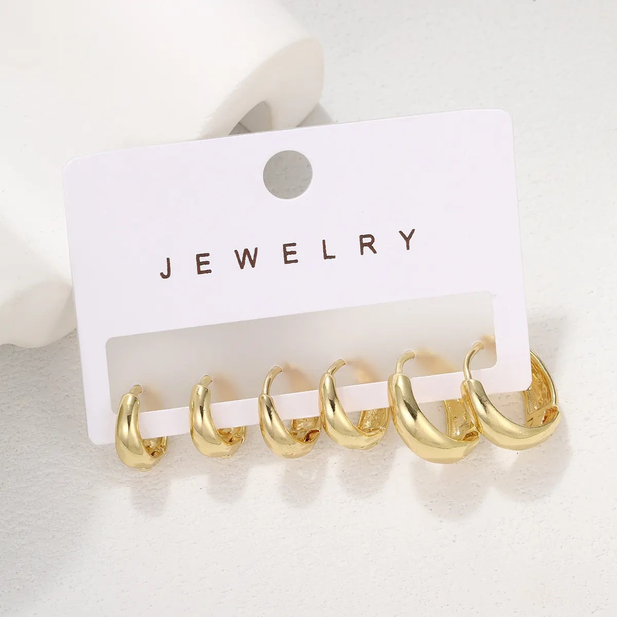 Women Geometric Copper Circle Earrings Jewelry Set