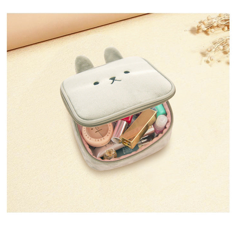 Bolsa de cosméticos bordada con dibujos de animales para mujer