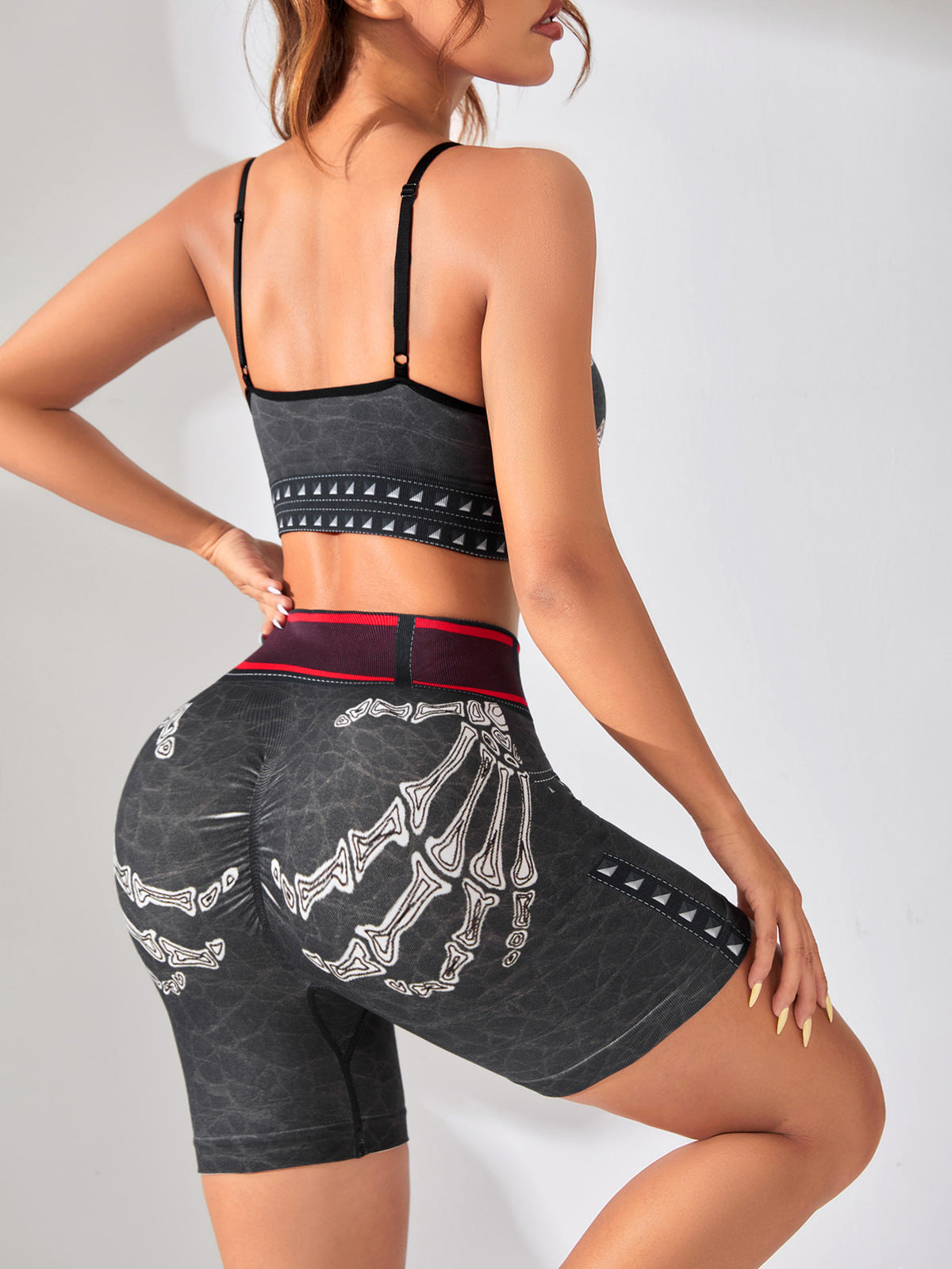 Women Fashion Skull Print Yoga Sports Set