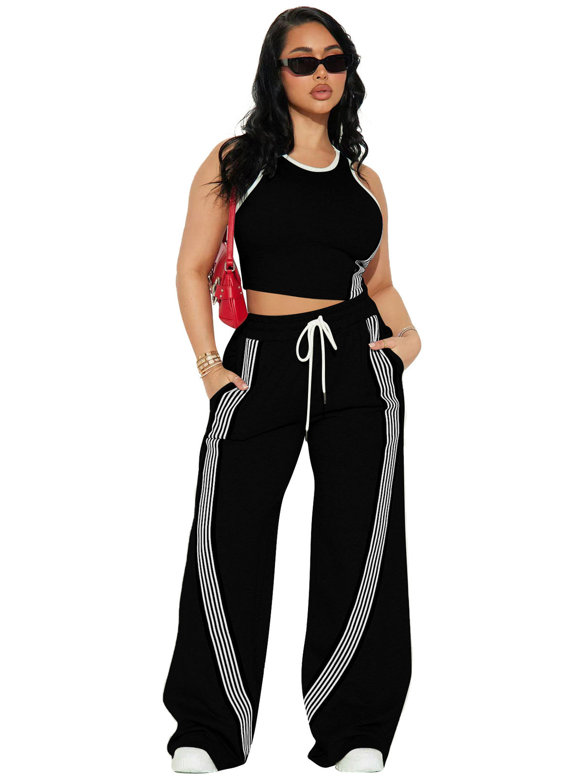 Women's Casual Vest and Trousers Two-Piece Set