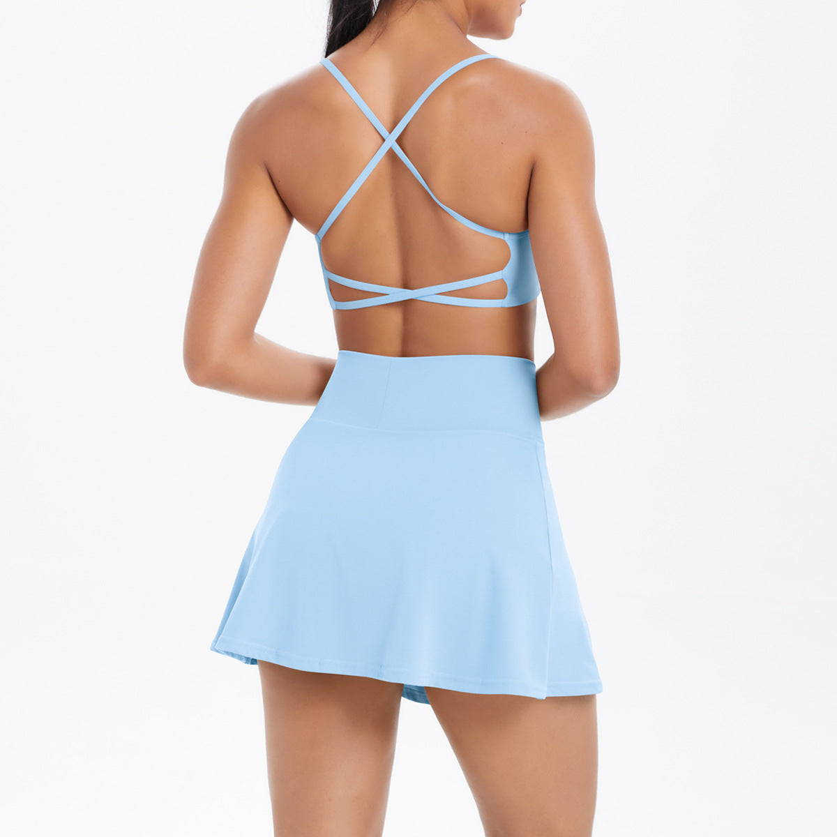 Women Casual Backless Camisole Skirt Set - Sleeveless Yoga Two-Piece