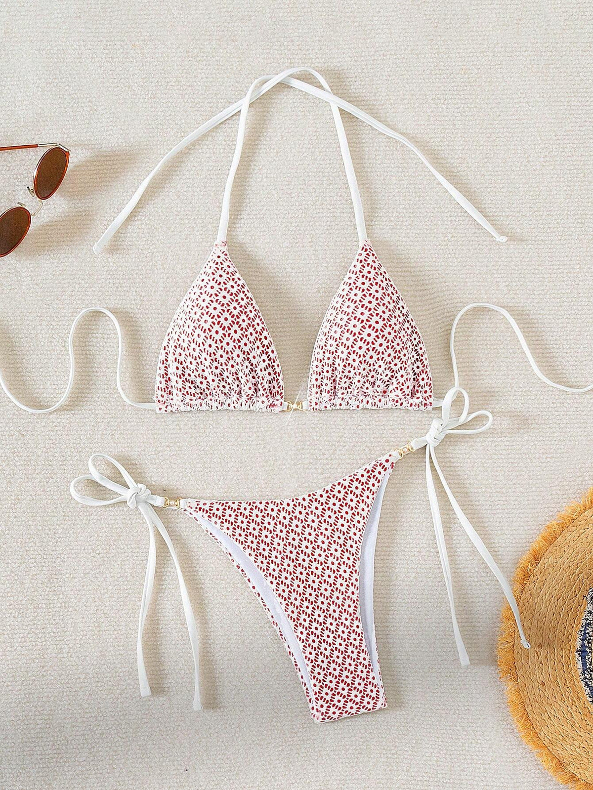 Women Fashion Sexy Printed Halter Neck Bikini Swimsuit