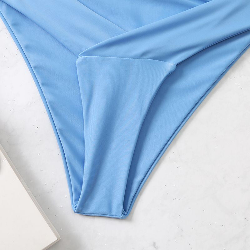 Traje de baño bikini sexy de color sólido a la moda para mujer