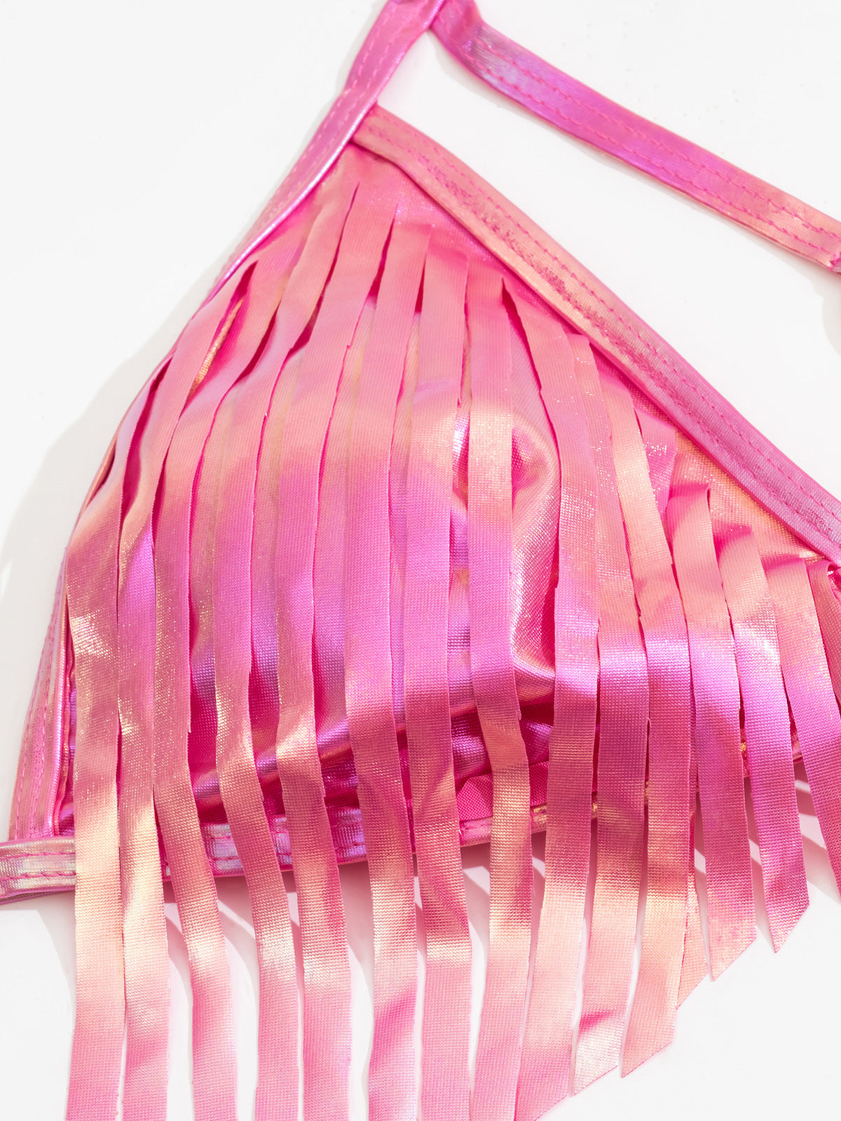 Conjunto de bikini de tres piezas con borlas sexy para mujer