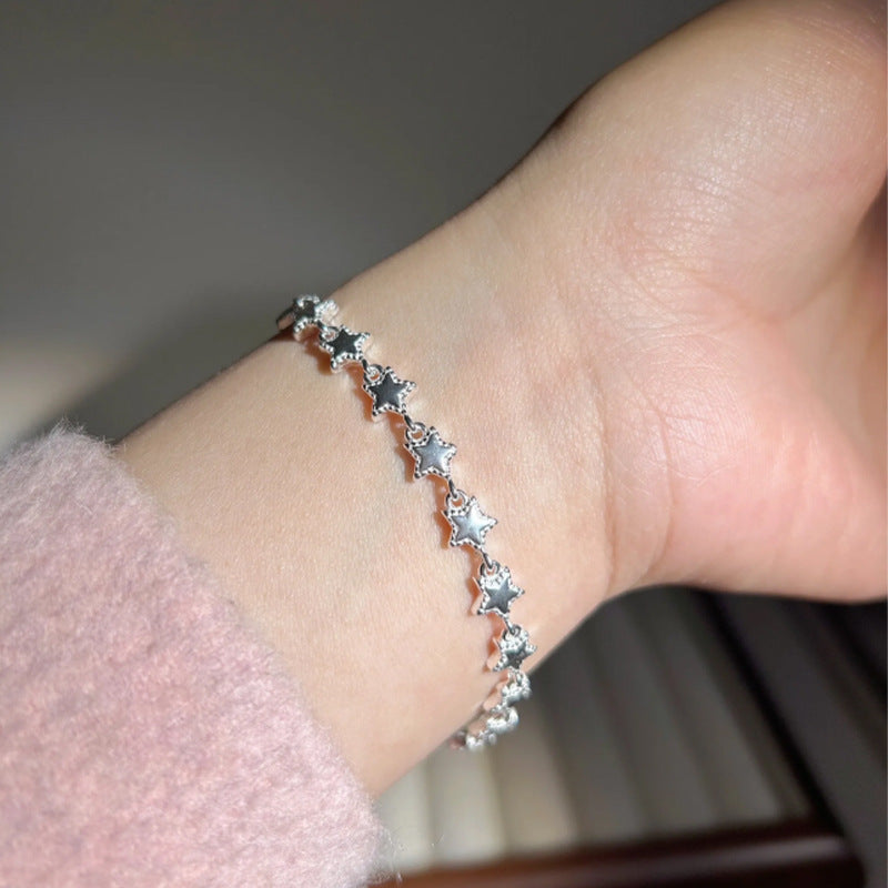 Pulsera de plata de ley con estrella de cinco puntas