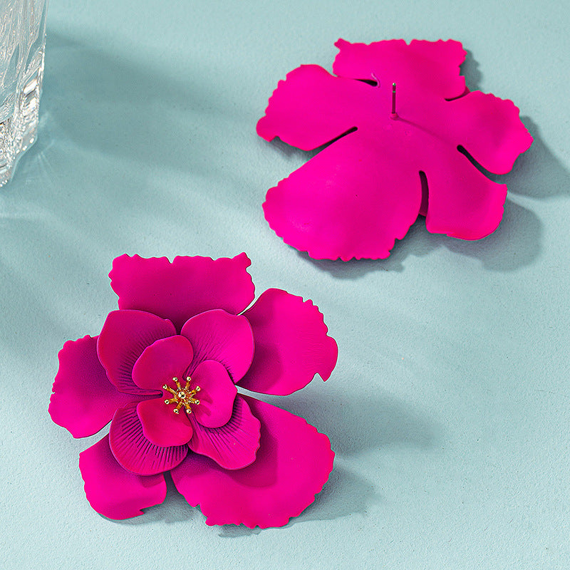 Bohemian Creative Exaggerated Floral Earrings