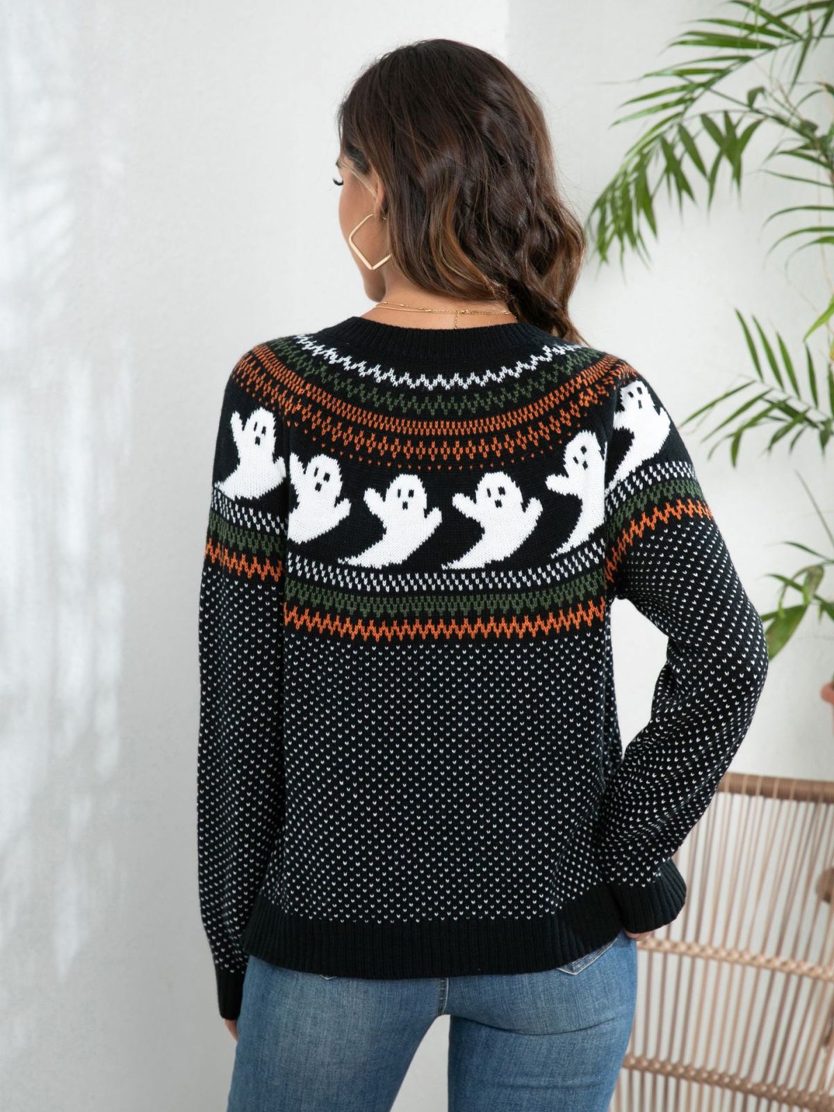 Cardigan à manches longues pour femme, motif fantôme amusant, dessin animé, Halloween