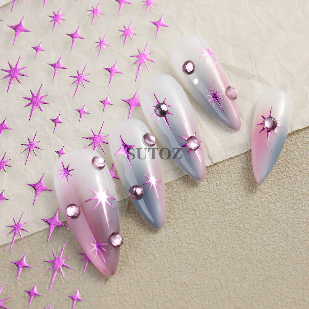 Autocollants pour nail art étoiles scintillantes