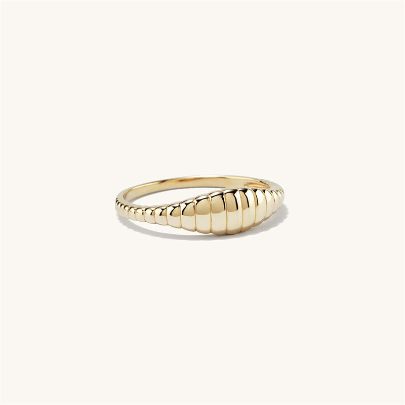 Women Fashion Simple Gold Plated Geometric Ring