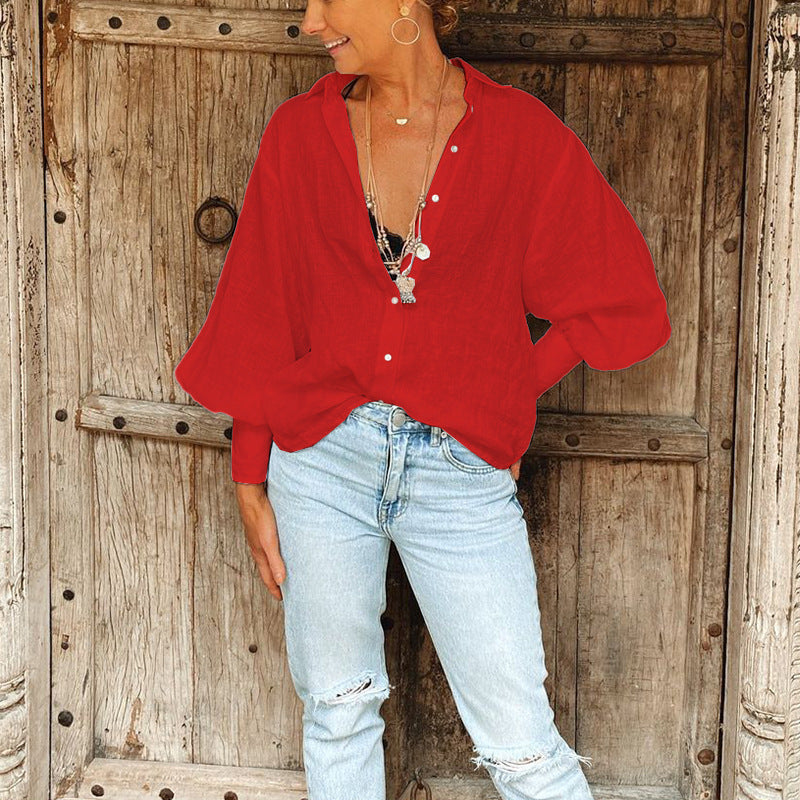 Camisa tipo cárdigan sexy de color sólido a la moda para mujer
