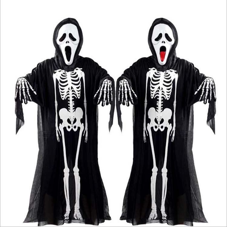 Disfraz de Halloween para niños y adultos, disfraz de calavera, esqueleto y fantasma.