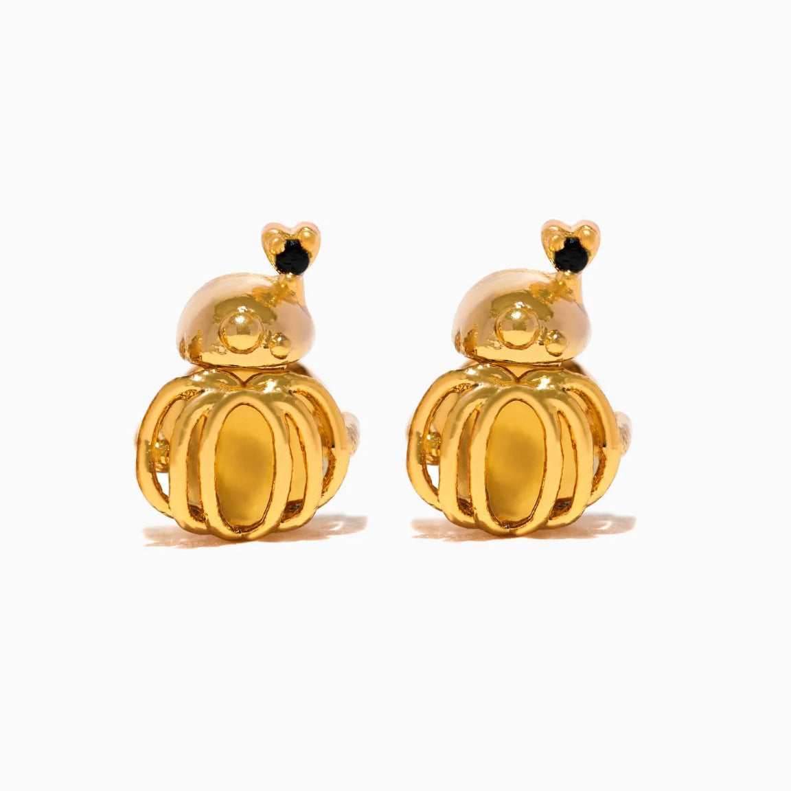 Pendientes creativos de Halloween con dibujos animados de cobre bañados en oro