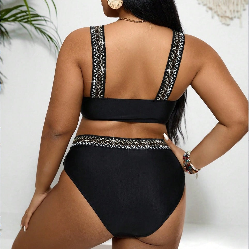 Traje de baño de lentejuelas sexy de talla grande para mujer