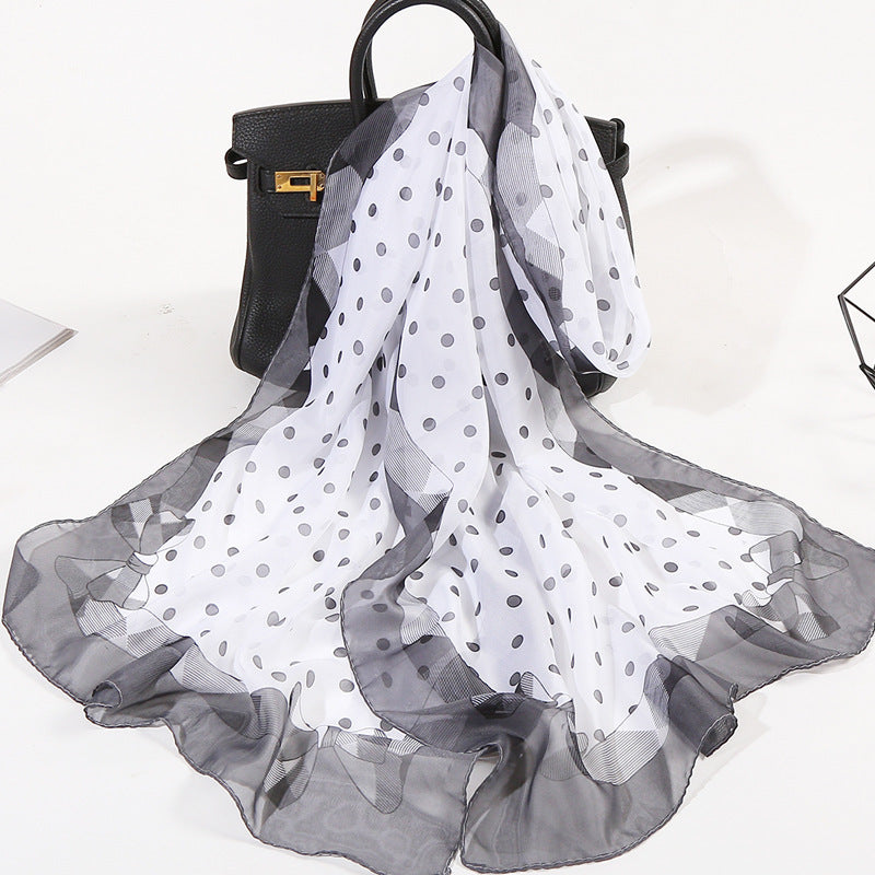 Women Fashion Spring Summer Color Blocking Chiffon Scarf